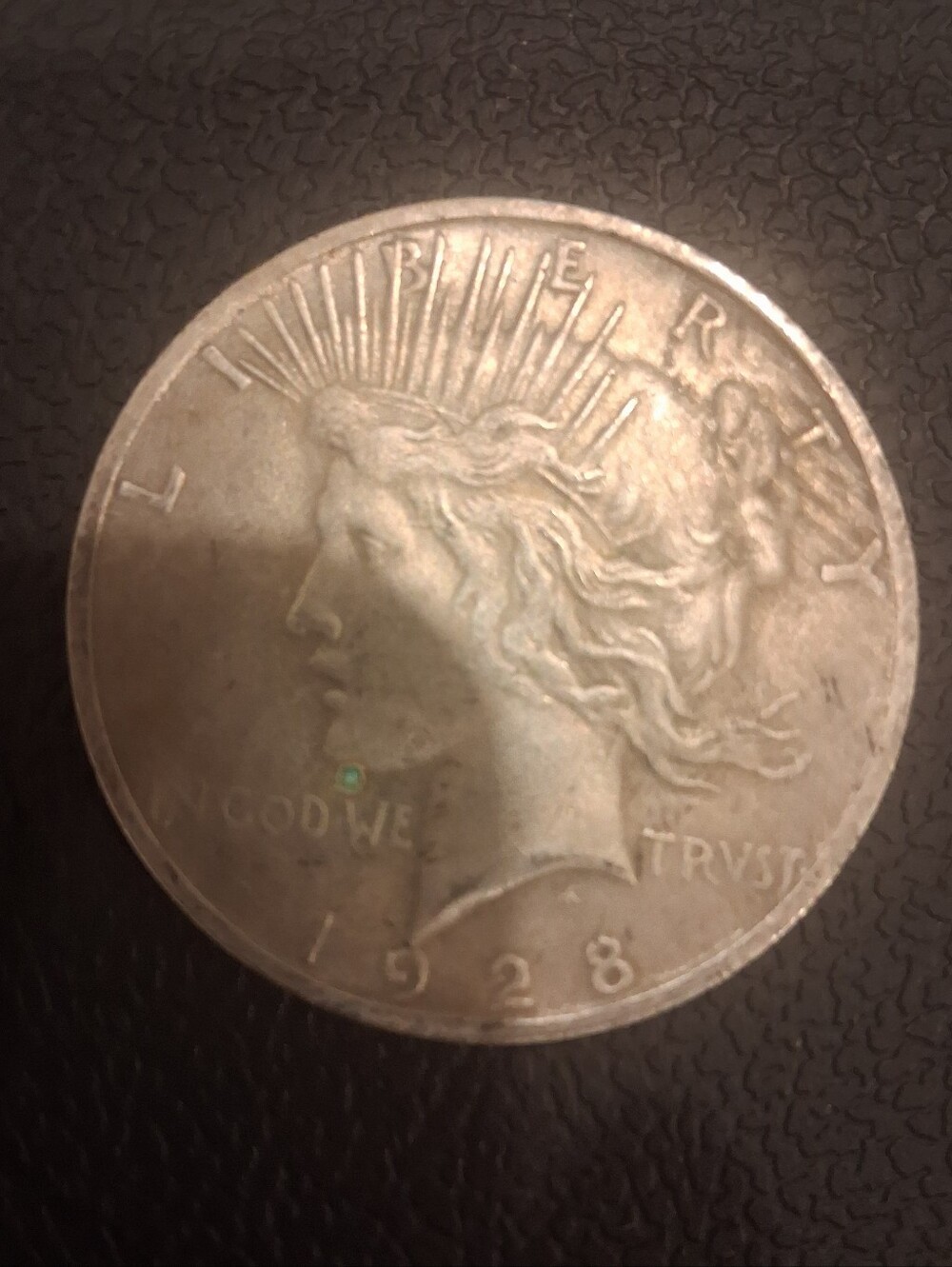 Vintage RARE 1928 Silver-Tone Peace Dollar